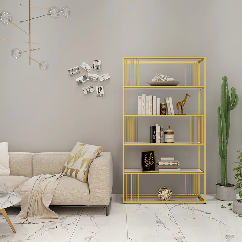 

Nordic wrought iron floor-to-floor household bookshelf living room bedroom shelf store storage rack simple multi-storey large