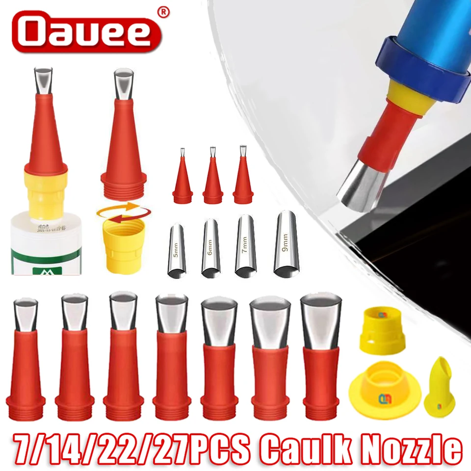 7/27pcs En Acier Inoxydable Calfeutrer Applicateur De Buse Avec Base  Calfeutrage Finisseur Mastic Finition Outil Cuisine Évier De Salle De Bain  Commune - Pistolet À Colle - AliExpress