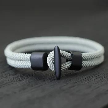 51Luckind Design semplice Bracciale in corda Milano fatto a mano Uomo Donna Bracciale di sopravvivenza all'aperto per gioielli in filo da campeggio 1