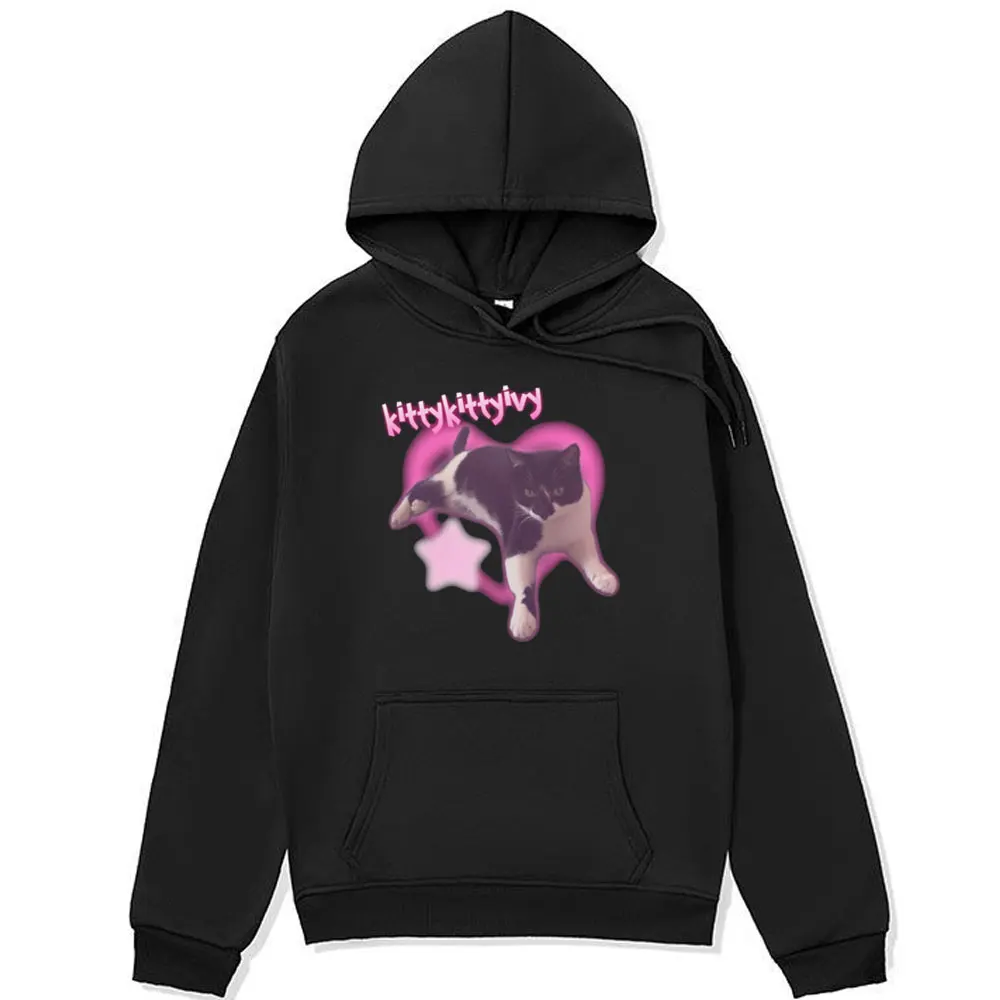 Cat Meme Funny Graphic Hoodie Male Fashion Casual Oversized Sweatshirt Men Women Winter Cartoon Long Sleeve Pullover Hoodies