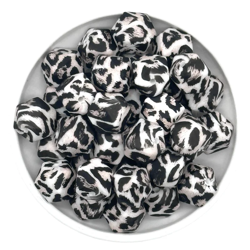 Colorful Hexagon Silicone Beads for DIY Crafts and Decorations (10/20pcs, 14mm)