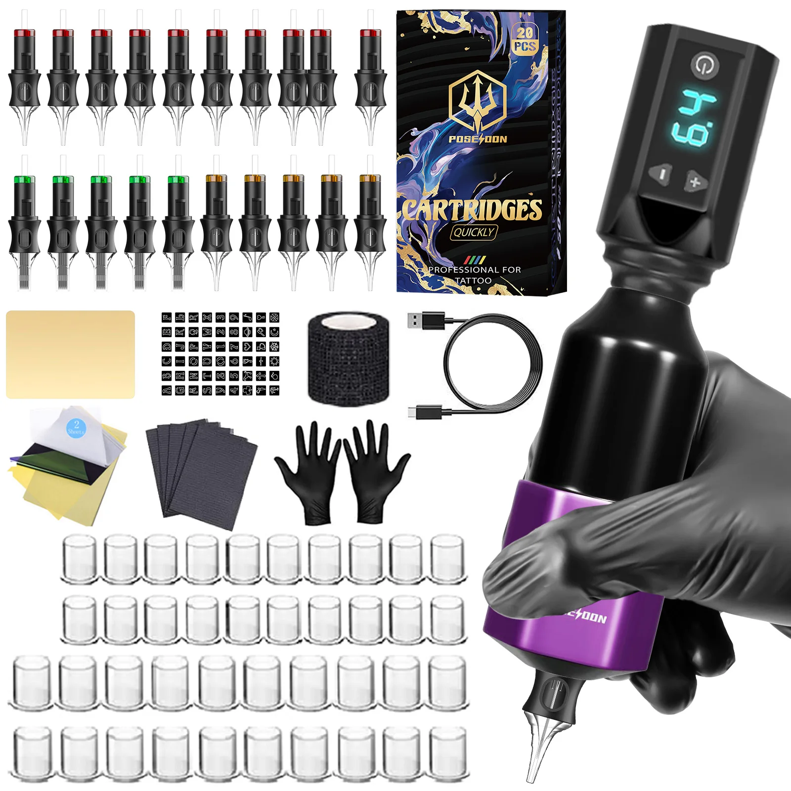 Tattoo Kit Tattoo Pen Kit For Permanent Makeup Machine Power Supply Gun