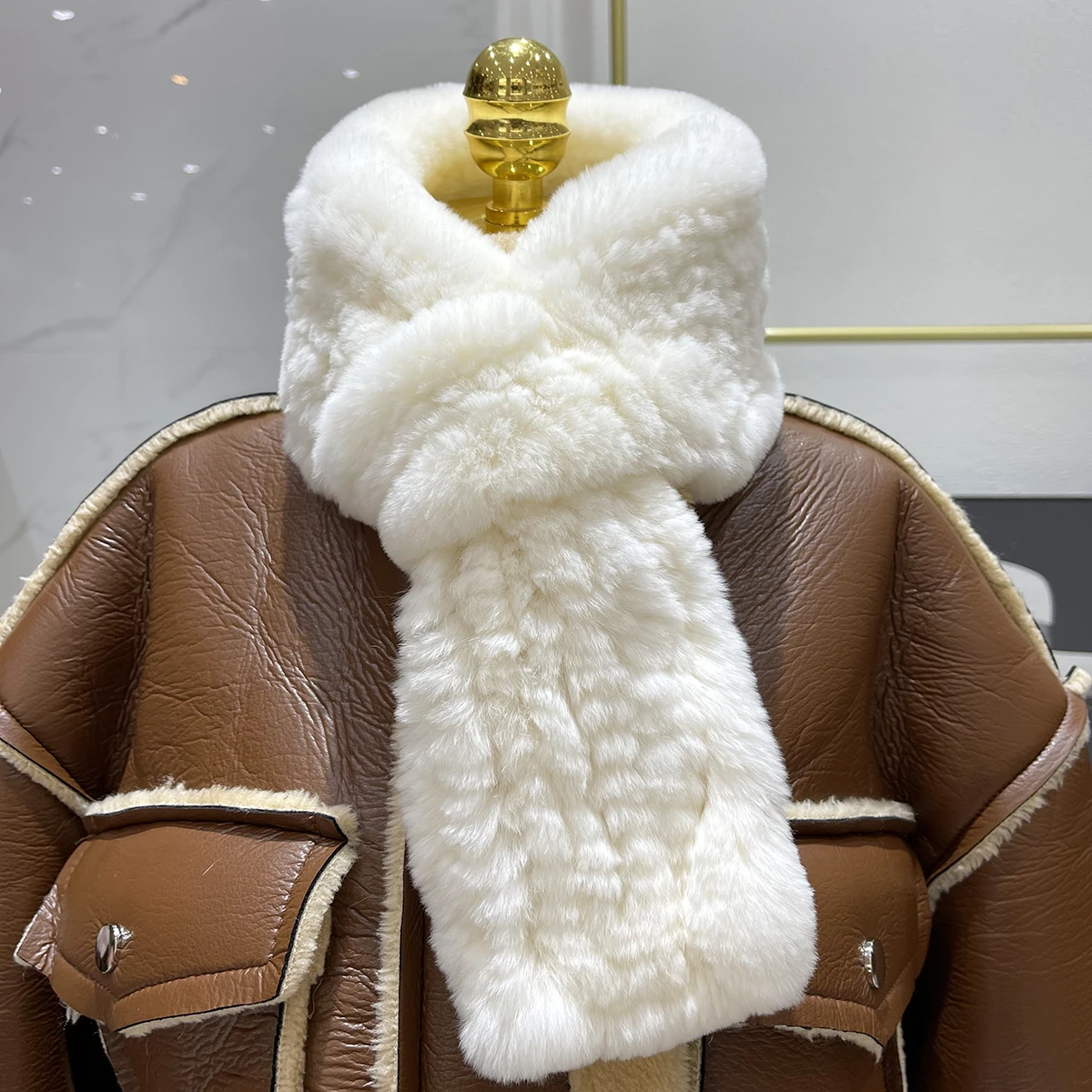 

100% натуральные меховые шарфы, роскошный женский зимний теплый женский шарф, горячая распродажа, шумоглушитель из натурального меха кролика рекс