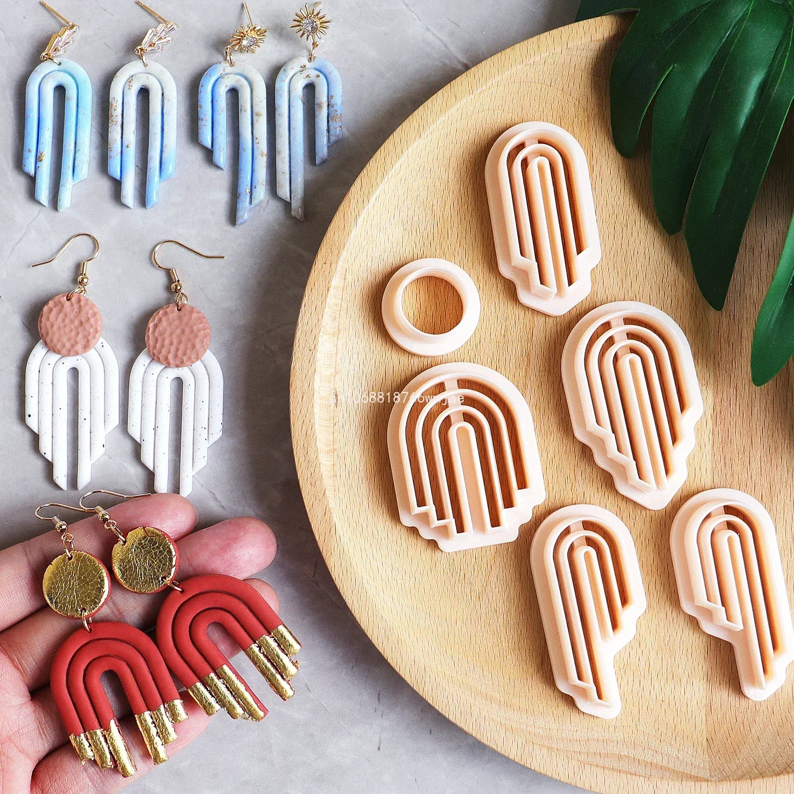 Polymer Clay Cutters Arch Geometric Shape Oval Line Dangle Clay Earrings Molds DIY Jewelry Pendant Making Tools