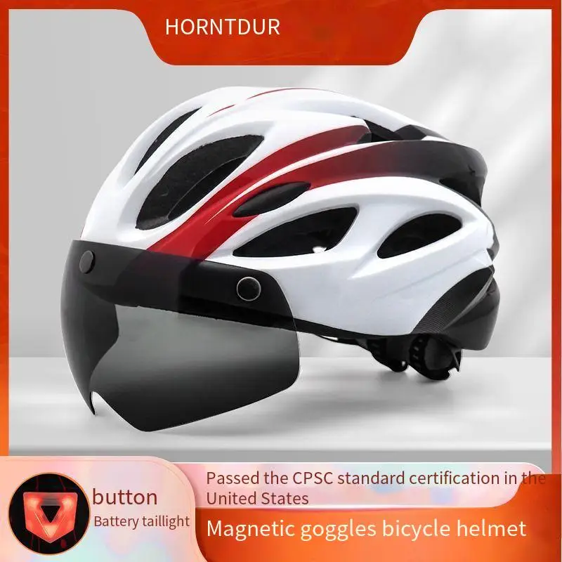 

Bicycle Helmet For Men Women Taillight Magnetic Goggles Sun Visor Cycling Helmets MTB Electric Scooter Bike Safety Helmet