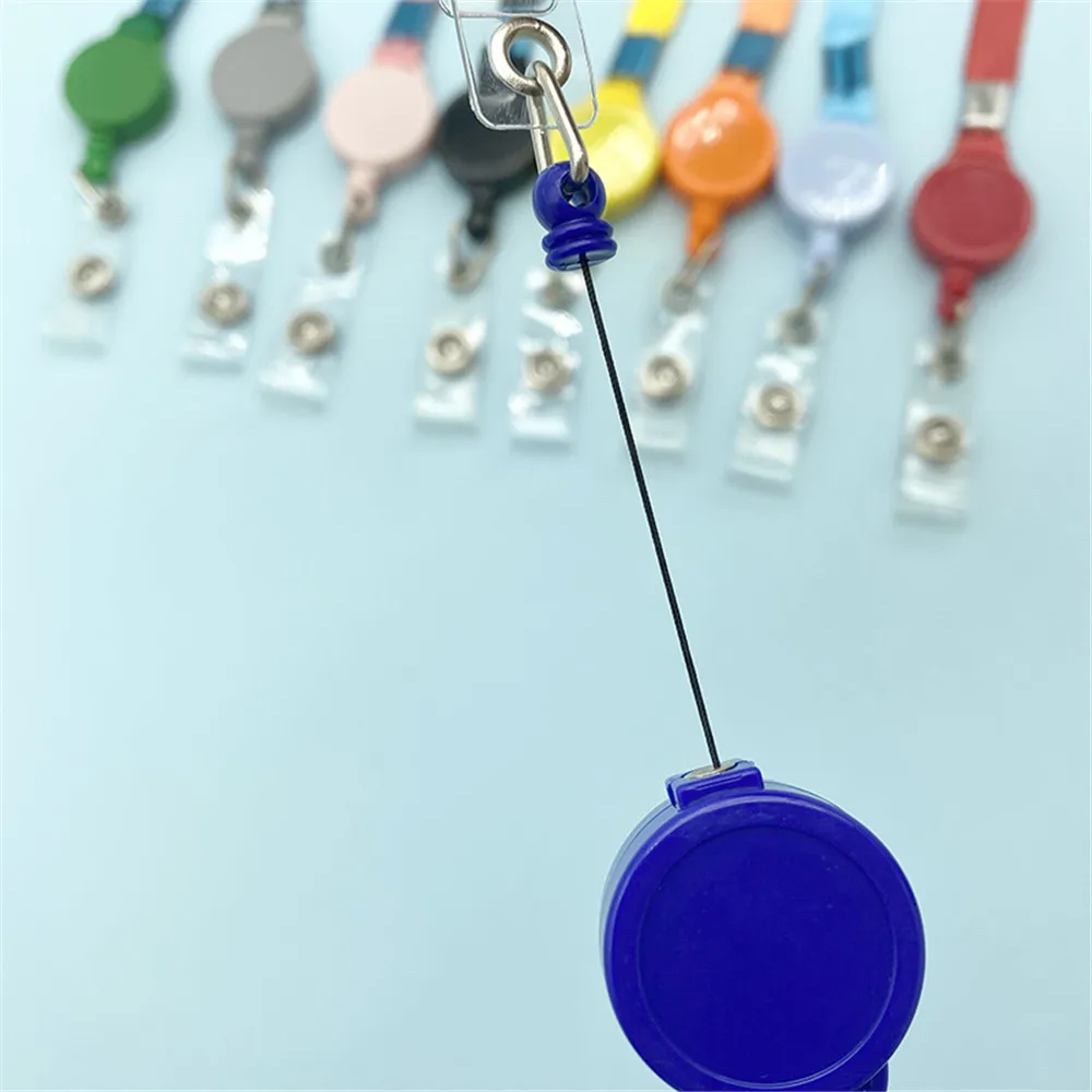 9 Color Badges Holder Retractable Lanyard ID Name Tag Card Badge Holder  Reels Chain Clips Hanging Rope Keychain Necklace Strap - AliExpress