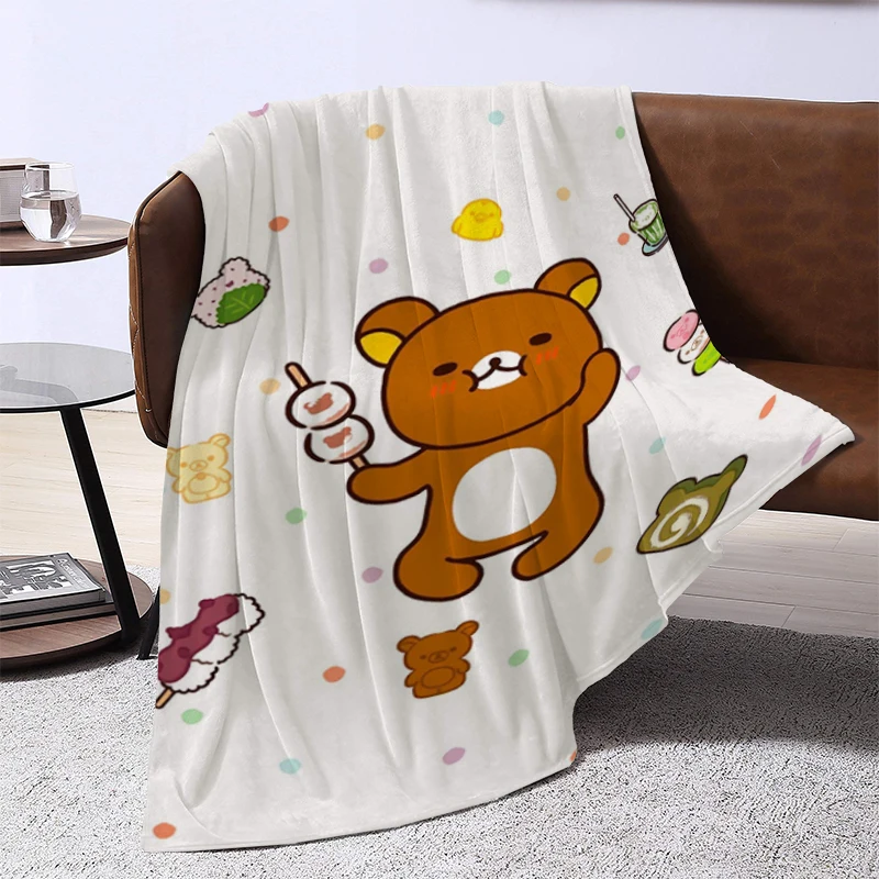 CuteCartoonBearRilakkumaBlanketFluffySoftBlanketsforDecorative