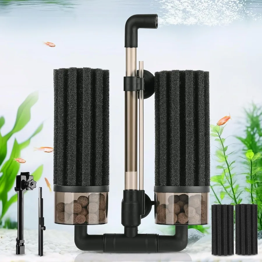 Upgraded Double Sponge Filter for Aquariums