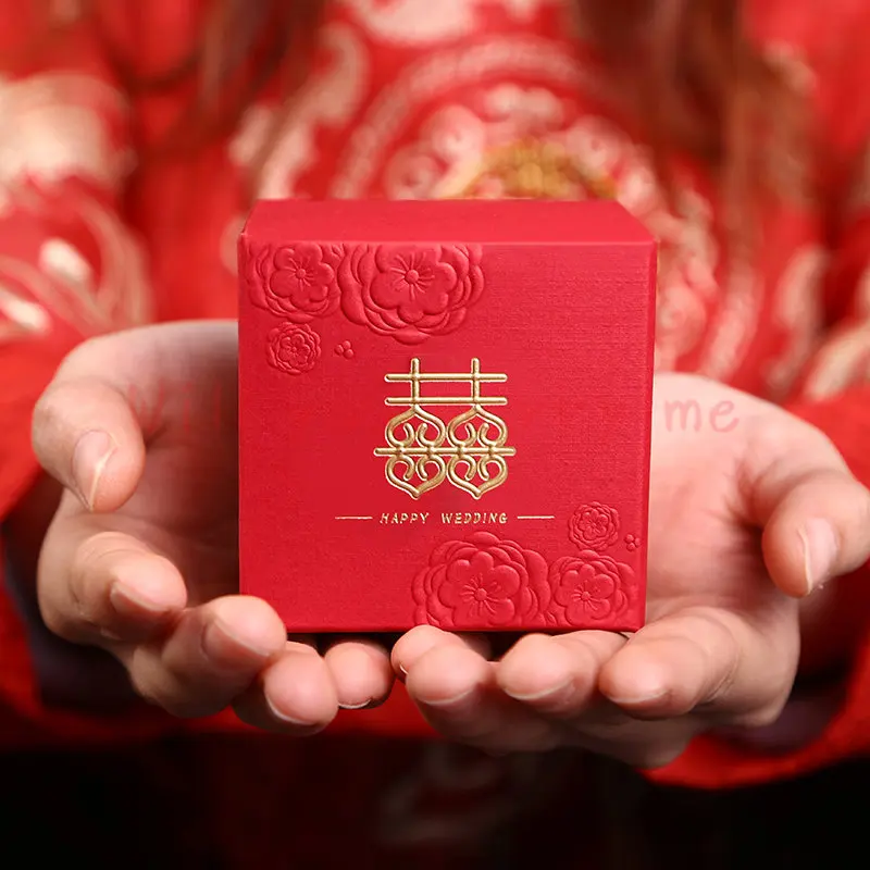

Wedding supplies Chinese style wedding candy box net red paper box