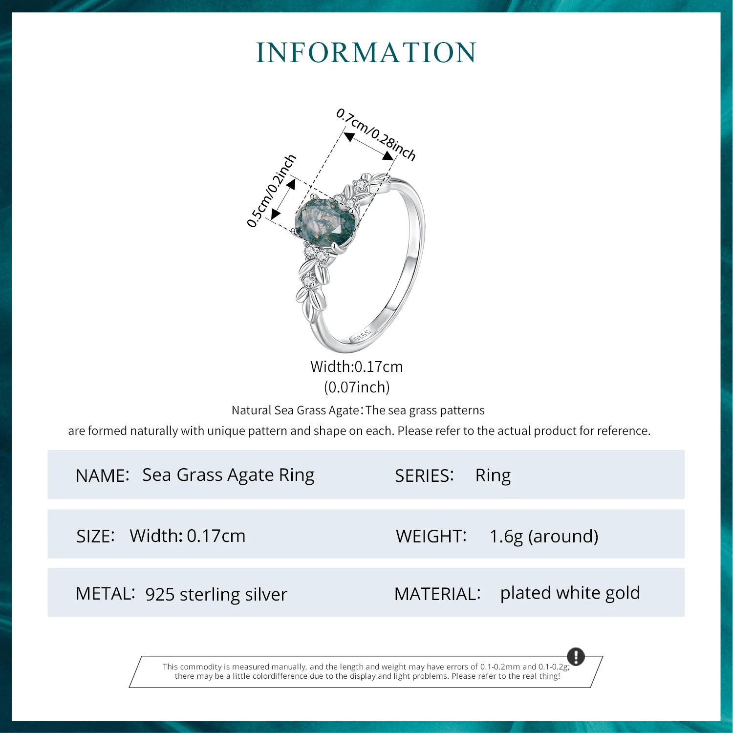 Anillo de Ágata Verde Natural Ovalado | Plata 925 Estilo Retro - Imagen 5