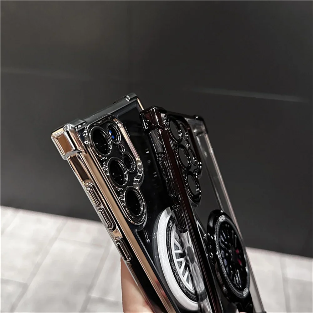 Luxury Gyro Holder Stand Case - Shockproof Clear Back Cover