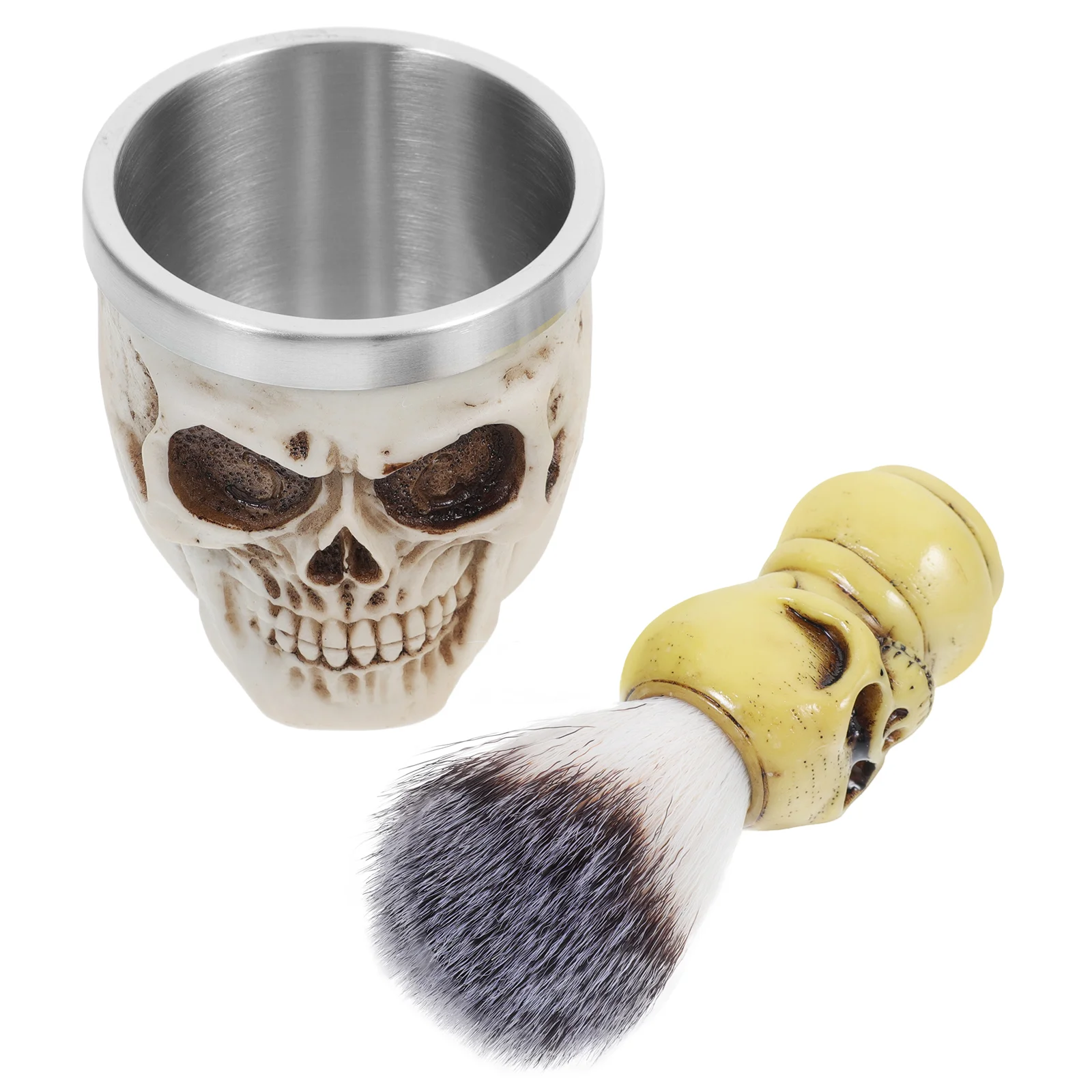 1 set Shaving Brush Set Halloween Gift Men Face Trimmer Portable Bowl Shave Tool Beard Brush Soap Cup Salon Home Use