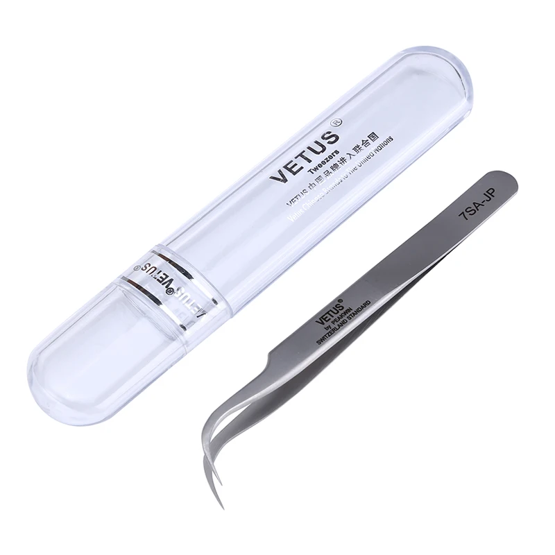 

Precision VETUS Tweezers Pinzas 7SA-JP SS-JP Stainless Steel Super Hard Antimagnetic Tweezers for Mobile Phone Repair Tools