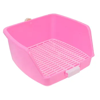 Toilette per Piccoli Animali, per Conigli, Cincillà, Porcellini d'India, Furetti, Lettiera con Griglie Rimovibili, Facile da Pulire, Vasino per Addestramento