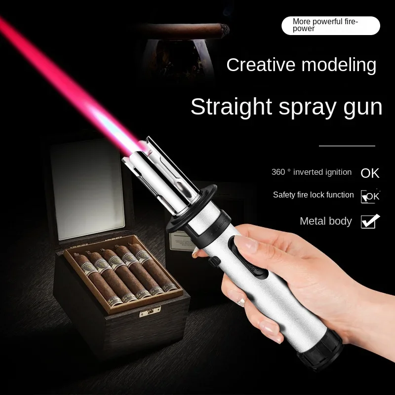 Kitchen Outdoors Torch Flame Jet Gas Lighter Cigarette Smoking Accessories Windproof Turbo Metal Jewelry Welding Cigar Lighters gas lighter