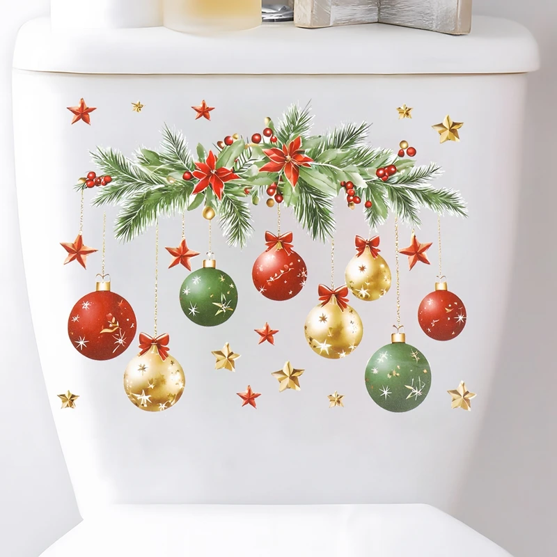 Christmas Toilet Sticker - Merry Xmas Decoration for Home 2025-2026