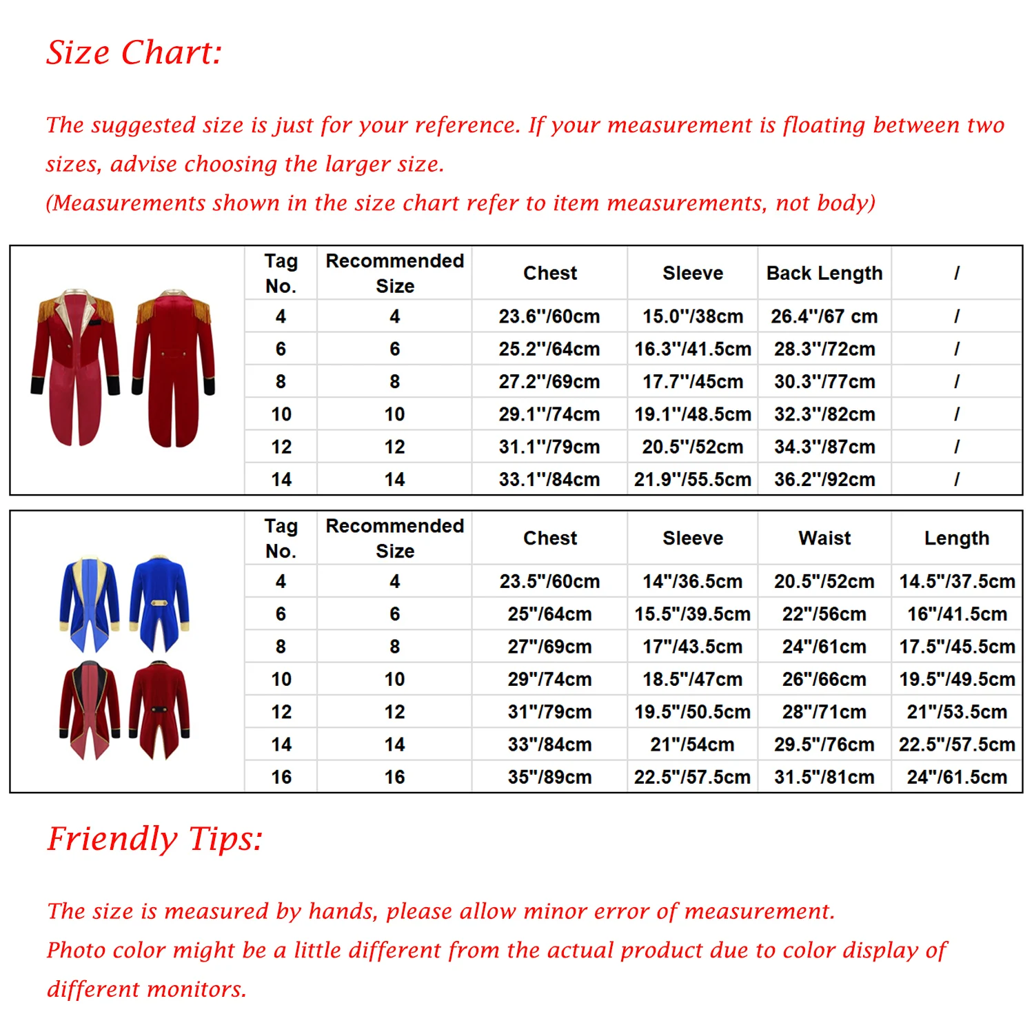 Kids Girls Boys Tuxedo Tailcoat Long Sleeve Ringmaster Circus Show Performance Costume Halloween Showman Cosplay Jacket Outfit 6