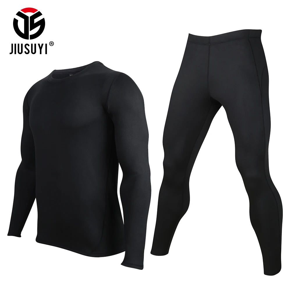 Cold Weather Thermal Fleece lined Underwear Sets Men Long Johns Warm Stretch Tight Tops Bottoms