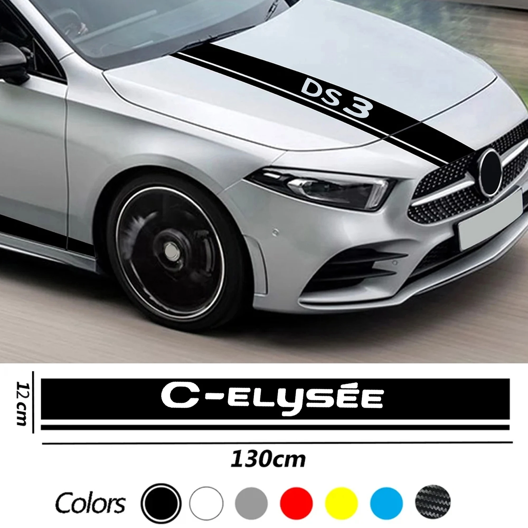 Car Hood Diy Styling Stickerscar Bonnet Motor Cover Stripes S4 Ds5 Ds6 C-Crosser C-Elysee Ds Spirit Xsara Picasso Auto Sticker