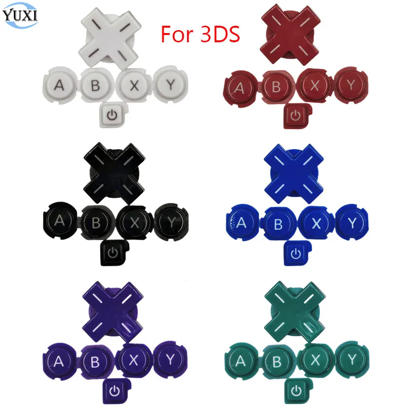 

YuXi Replacement A B X Y D-Pad Button Set For 3DS Game Console 2012 Old ABXY Power Button Cross On/Off Key