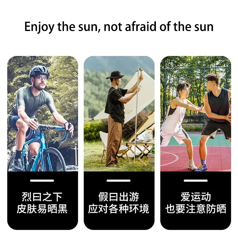 2PCS/Set New Summer Ice Silk Cycling Arm Sleeves Breathable Bandana Mask Combination Suit Elastic Cold UV Sun Protection