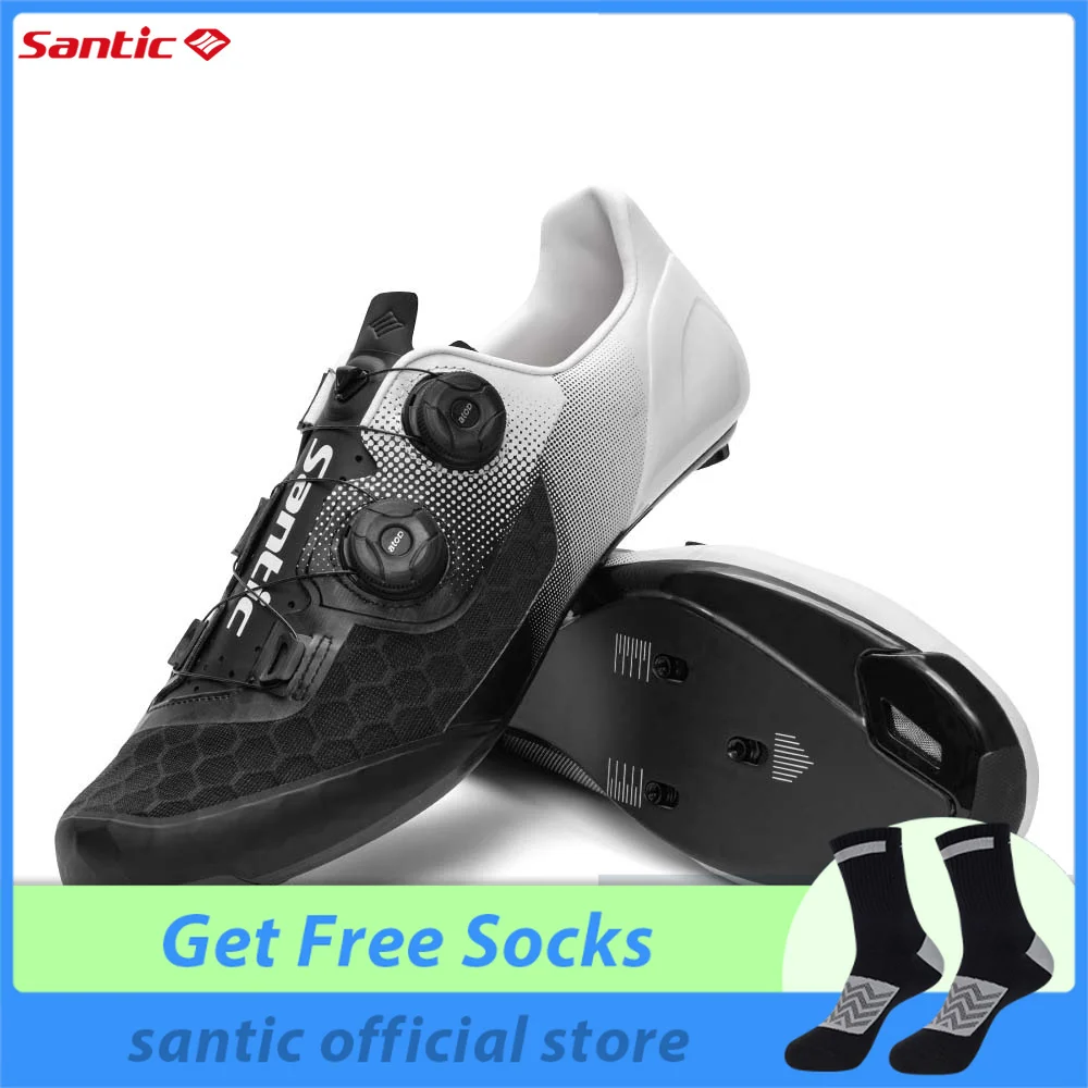Lightweight Bicycle Shoes And Pedals Santic Cycling Shoes Road