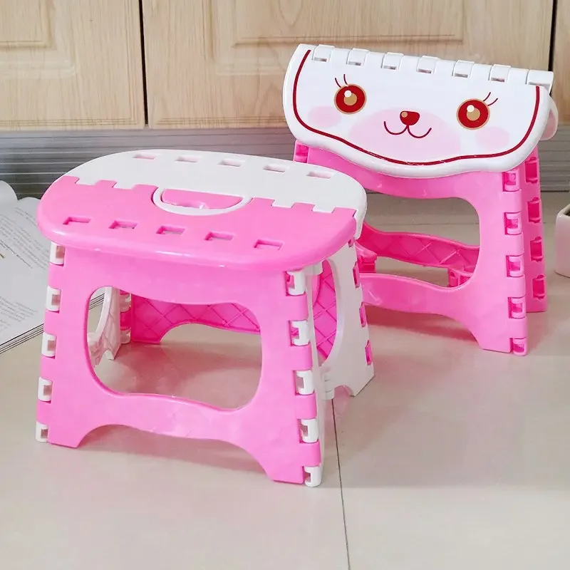 Y000 Folding Home Kids Children Plastic Step Stool Portable Folding Chair Small Bench Stool Living Room Furniture Home