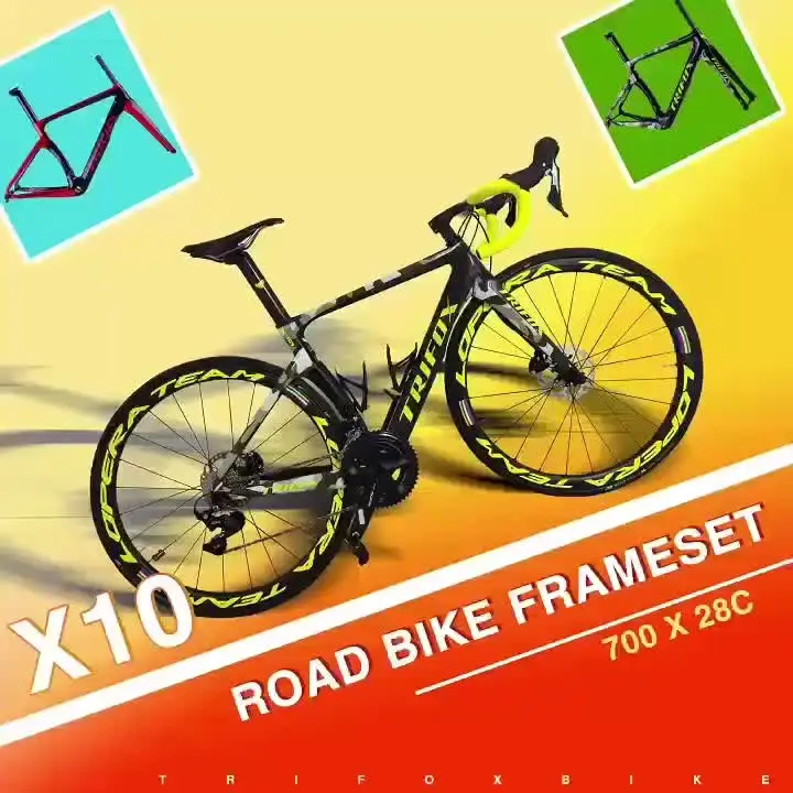 TRIFOXフルカーボンロードバイクフレームセットX10カモX10ディスク