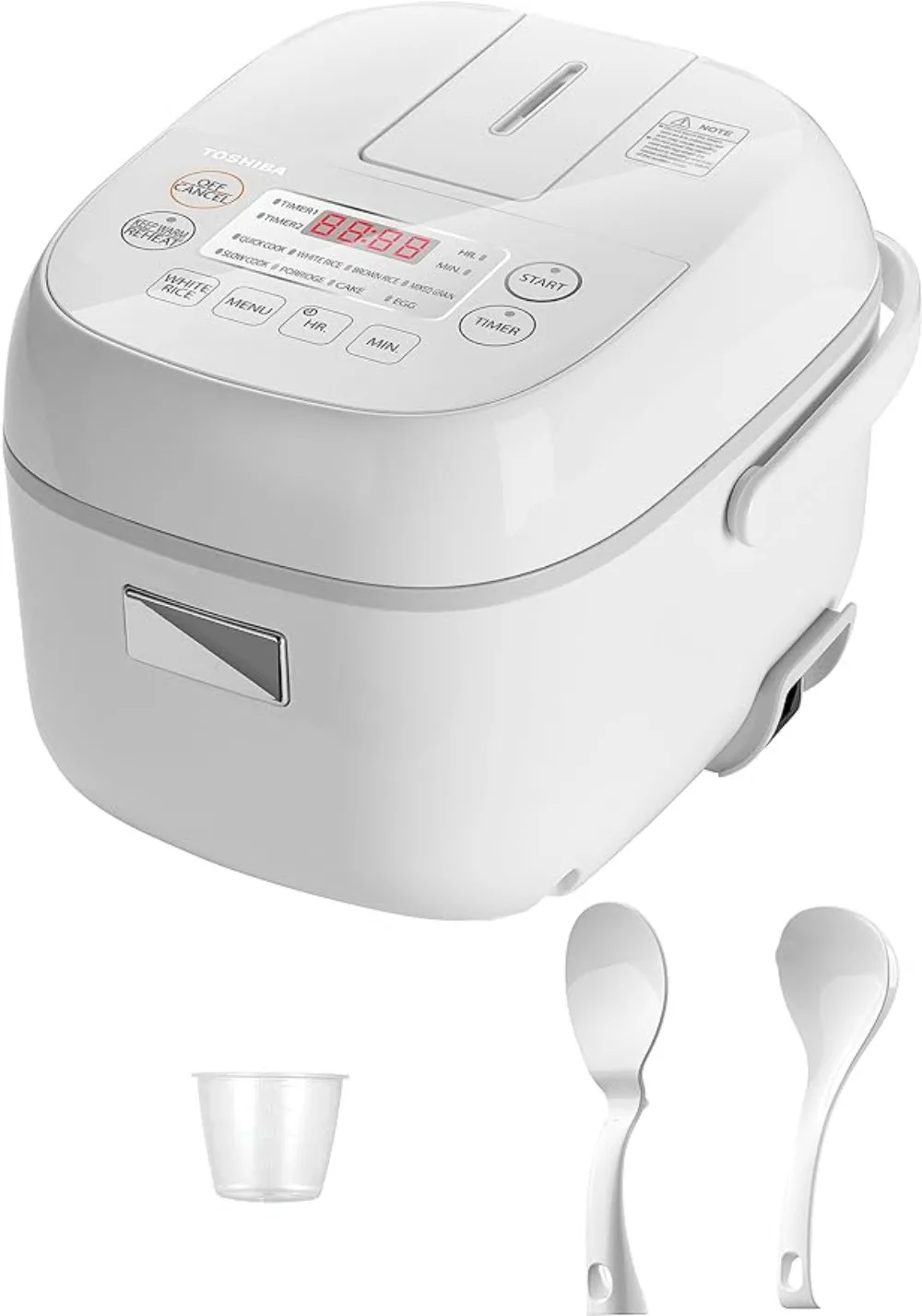 

Toshiba Rice Cooker Small 3 Cup Uncooked – LCD Display with 8 Cooking Functions, Fuzzy Logic Technology, 24-Hr Delay Timer
