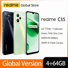 realme C35 Global Version Smartphone 6.6" FHD Unisoc T616 Octa Core Processor 50MP Camera 5000mAh Battery with 18W Quick Charge