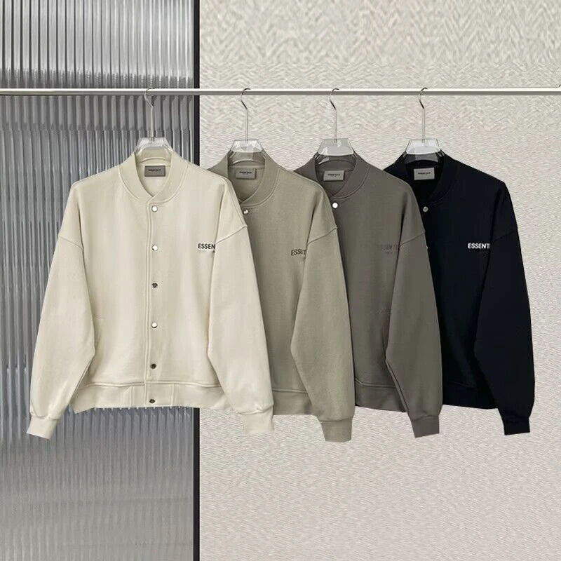 

New Oversized Essentials Hoodies Baseball Jacket Reflective letter Coat Jackets Loose Men's and Women's Streetwear Couples Coat