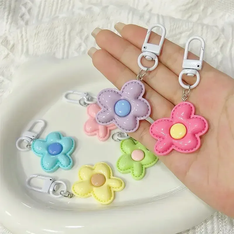 New Ins Cute Girl Bag Pendant Candy Color Flower Keychain Dopamine Color Keychain Pendant Ins Cute Girl Bag Jewelry