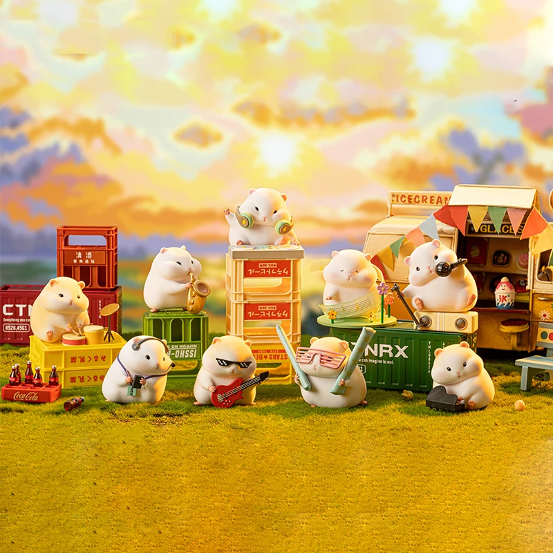 

8Pcs/Set Clarke the Hamster Band Series Blind Box Toy Cute Anime Figure Mystery Box Desktop Ornaments Kid Birthday Surprise Gift