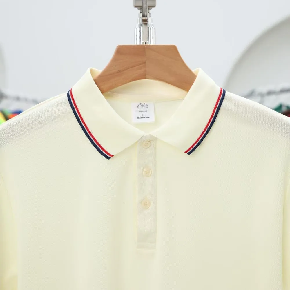 Polo da Uomo Casual a Maniche Corte in Seta Ghiaccio 100% Lavorata a Maglia, Asciugatura Rapida, Traspirante, Tinta Unita, Personalizzabile DTG - immagine 3