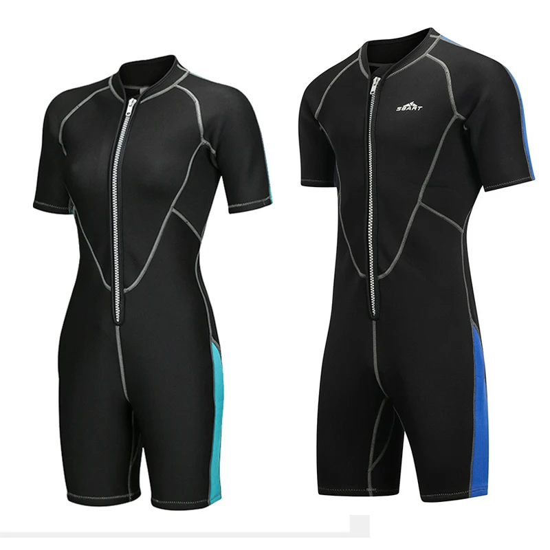 

2mm Neoprene Diving Wetsuits Women's Men's Short Sleeved Jellyfish Warm Snorkeling Wetsuits Swimming Scuba Diving Wearing