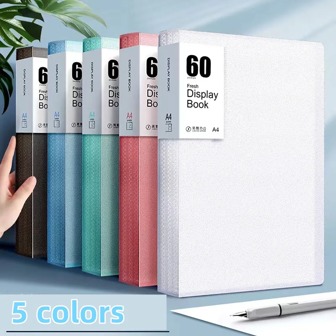 60Page A4 Storage Folder - Durable & Fashionable with Clear View Panels - Morandi Color Collection - Organized Space-Saving 4