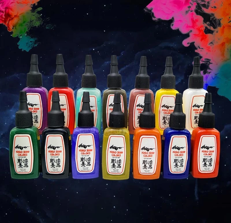 14 Color Carved Lacquer Tattoo Ink Material Eyebrow Tattoo Color Material Colorful Pigment Set Halloween Machine