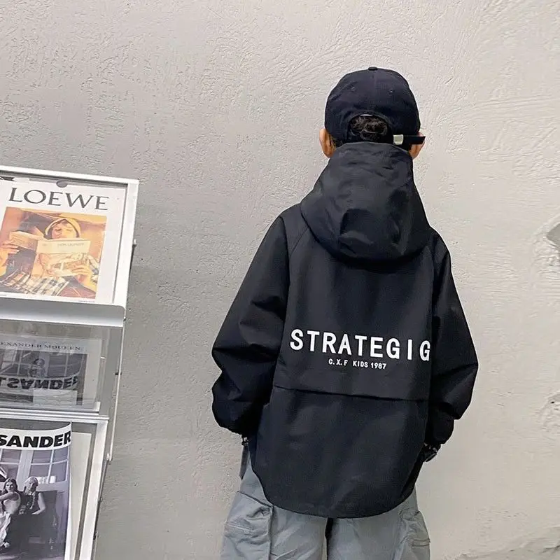 Big Size Spring Teenager Boys Coats Casual Outdoor Hooded Sweatshirt For Kids 5-14 Years Handsome Children Windbreaker Jacket kids jackets