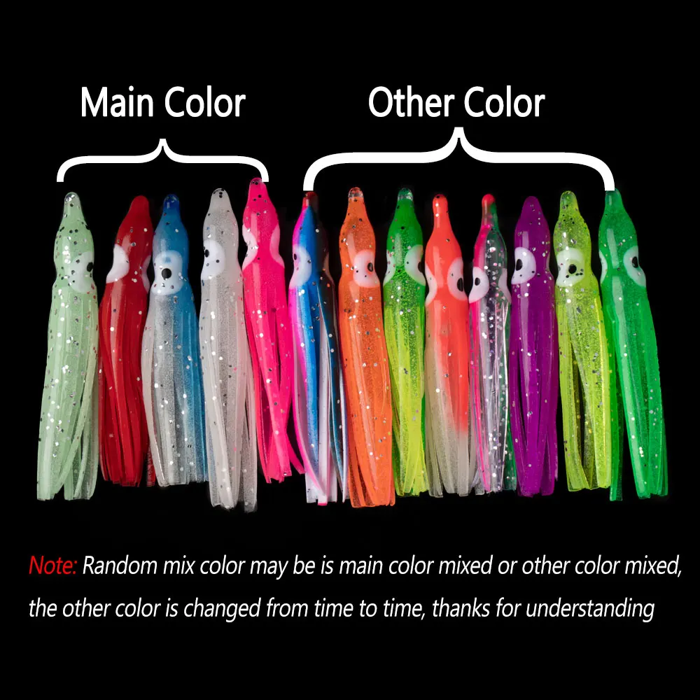 3bags=24pcs 5cm Soft Squid Skirt Fishing Tackle Sea Fishing Soft Lures  Octopus Bait Skirts Saltwater Fishing Tackle Accessories