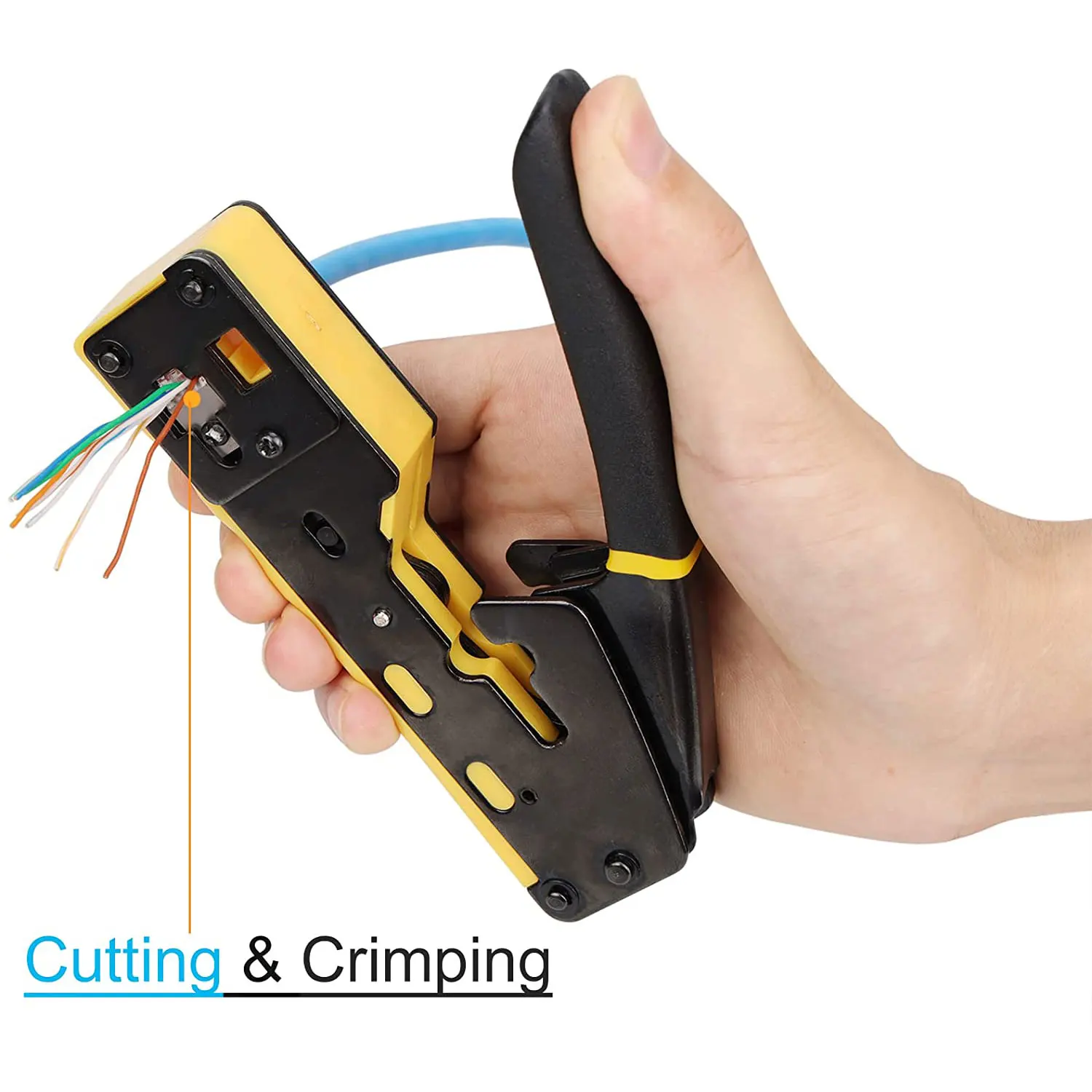 Zoerax Pass Through Crimper Cutter Conector Modular Ethernet Tudo-em-um Fio Ferramenta Rj45 Cat6 Cat5 Cat5e 8p8c - Imagem 4