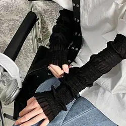Ice Silk Cooling Arm Sleeves Elegant Lace Ruffle Sun Sleeves Transparent Thin UV Arm Sleeves Driving