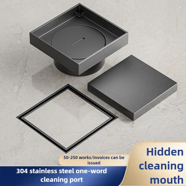 พอร์ตทำความสะอาดตรงสแตนเลส 304,ท่อระบายน้ำ, พอร์ตตรวจสอบพื้น, ท่อระบายน้ำพื้นแบบเคลื่อนที่ขนาดใหญ่แบบปิดผนึก 1