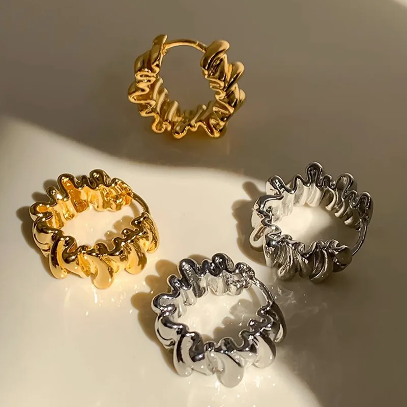 Pendientes de aro plegable minimalistas