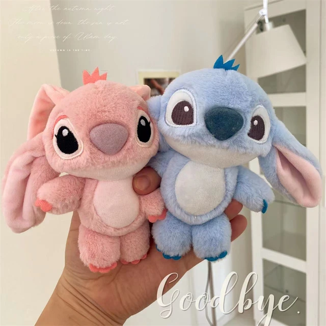 10CM Lilo & Stitch Plush Toy Pendant Kawaii Stitch Angel Soft Stuffed Doll  Phone Backpack Keychain Children Birthday Gift, Pink 