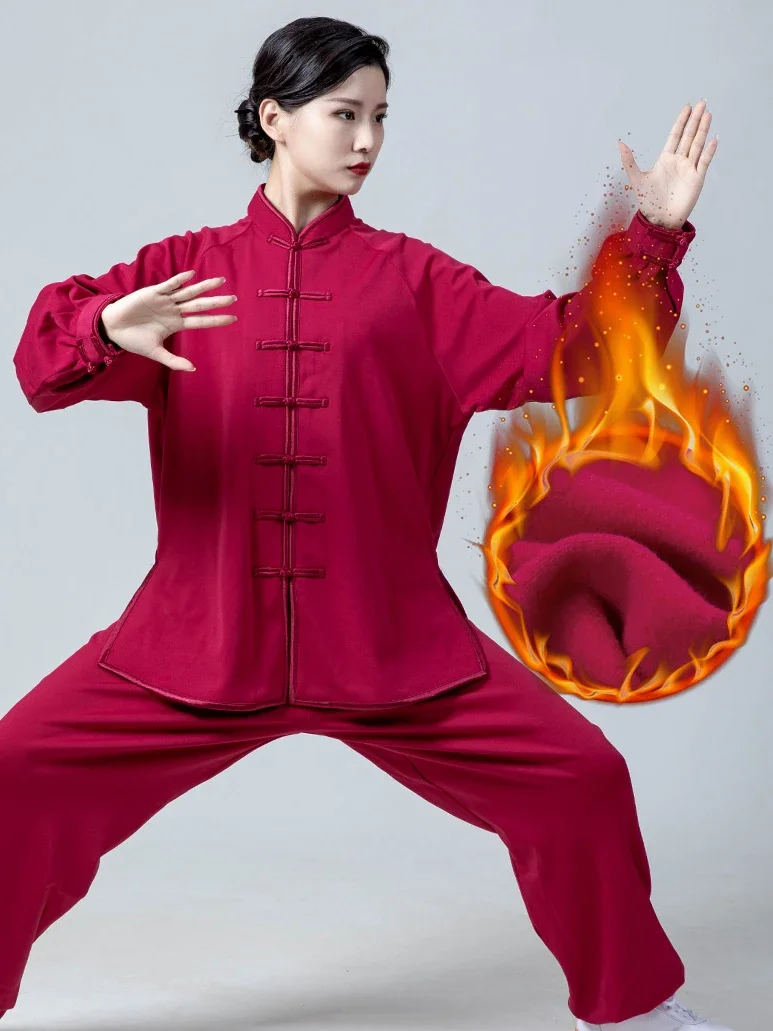 Inverno Kung Fu Tai Chi Abbigliamento Addensare Arti Marziali Vestiti Taijiquan Wushu Uniforme Wing Chun Caldo Multicolore Seta Del Latte 2022