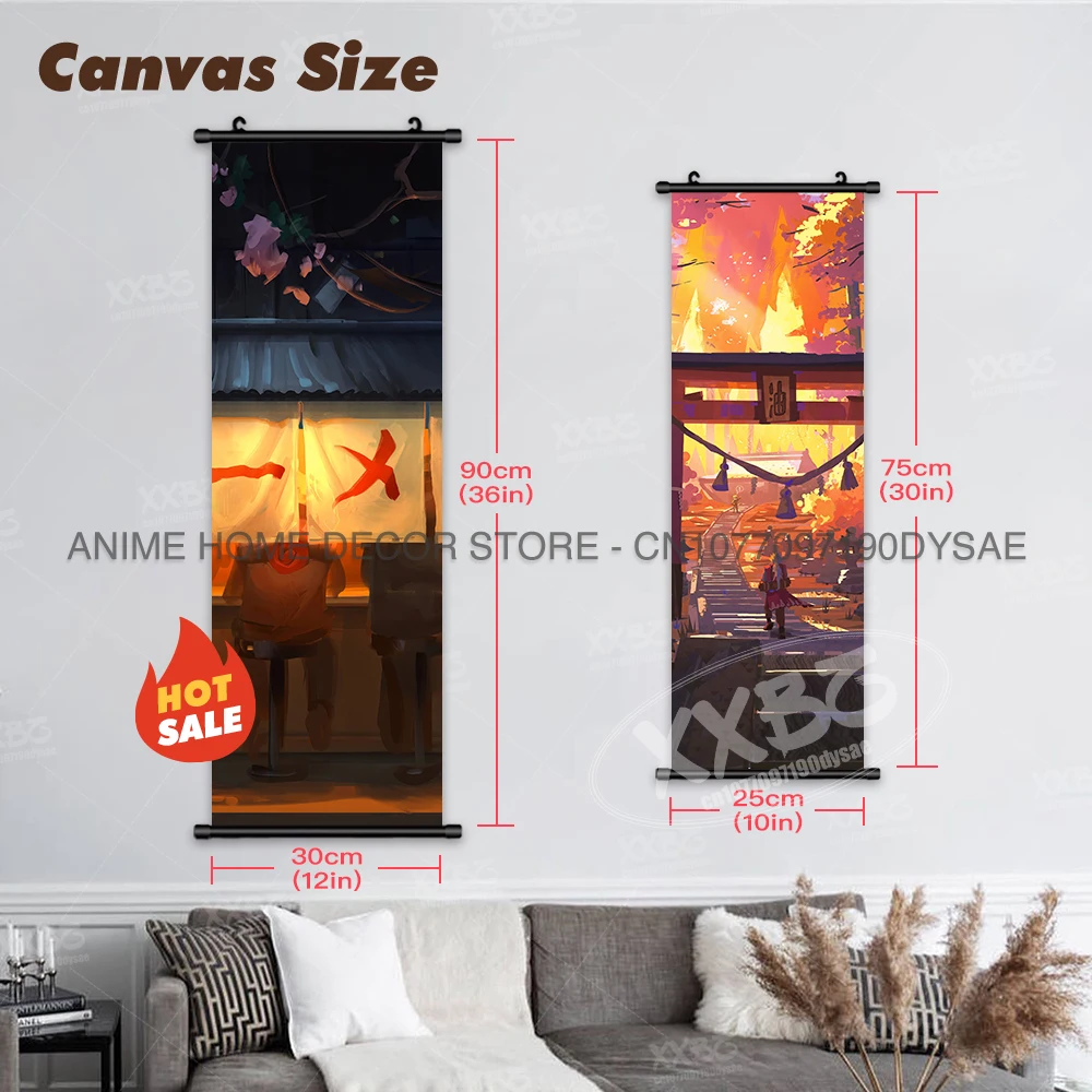 Japanese Style Naruto Wall Art: Rock Lee, Uchiha Sasuke & Obito Scroll Paintings