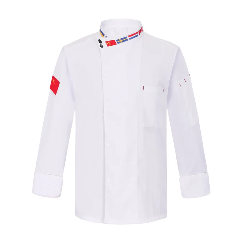 Giacca Da Cuoco Unisex In Cotone | Camicia Da Cucina A Maniche Corte O Lunghe, Con Tasche Sulle Maniche, Adatta A Chef E Ristorante