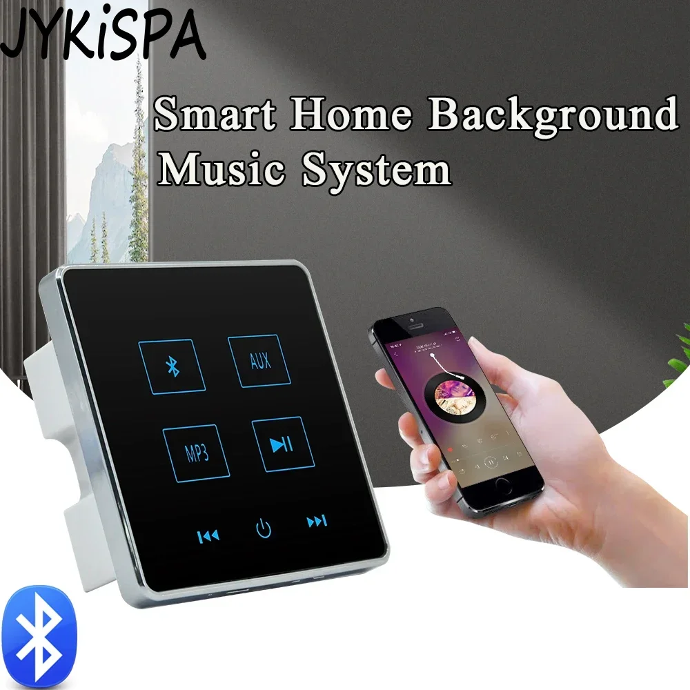 Amplificador de parede inteligente compatível com Bluetooth Painel de música Sistema de áudio de fundo doméstico Suporte USB SD Hotel Restaur