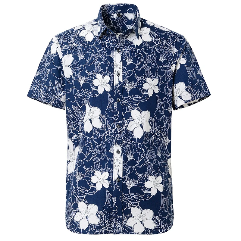 thumbnail image 1 of Camisas con gráficos de hojas y flores para hombre, ropa con estampado 3D, camisas hawaianas de playa, blusas Y2K de manga corta, ropa vintage, blusa con solapa, 1 of 5