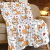 Corgi Blanket Cute Pet Dog Corgi Throw Blankets Super Soft Flannel Cozy Cartoon Pattern Animals Blanket Warm Lightweight 1